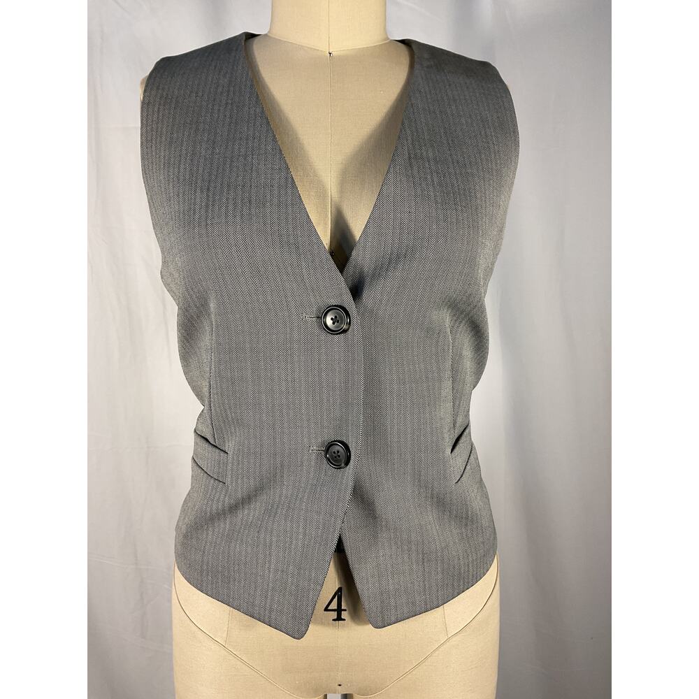 Helmut Lang 'Tux' Black Wool Vest Size 4 - image 2